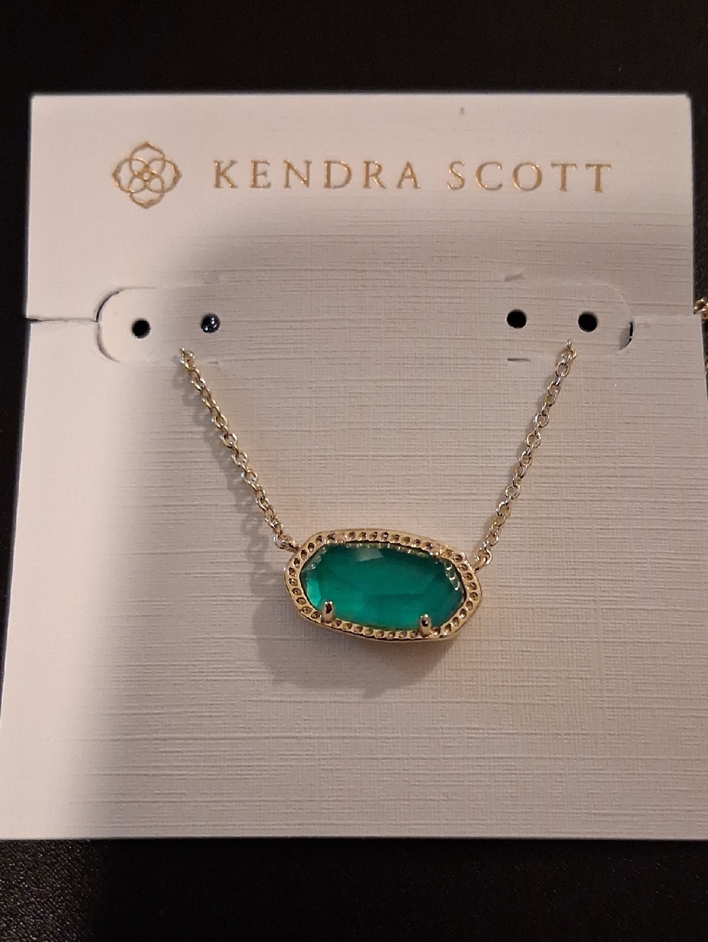 Kendra Scott Elisa Gold Pendant In London Blue Glass 14k Gold Over Brass New
